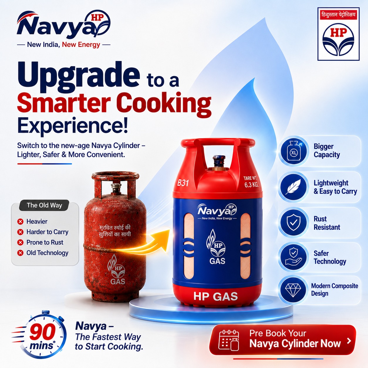 HP Navya 10 kg composite cylinder